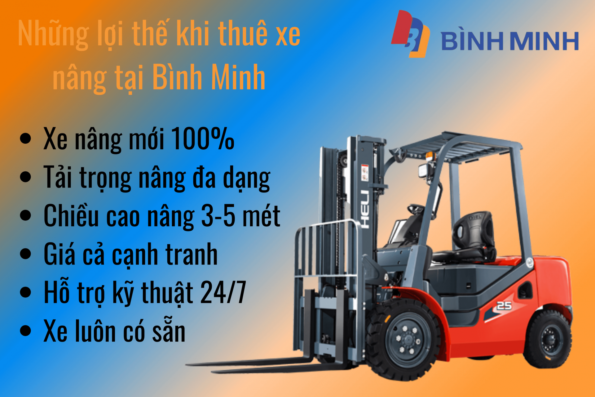 Cho thuê xe nâng tại Bình Minh